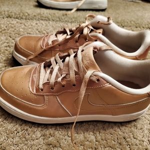 Nike rose gold Air force 1's
